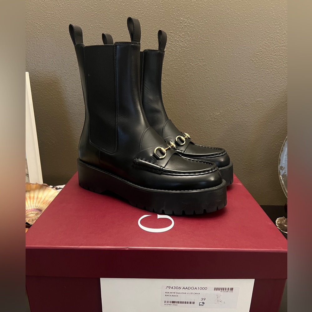 Gucci Morsetto Platform Horsebit Ankle Boot